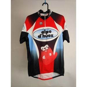 (v) SMS Santini 50 Men Cycling Jersey Alpe d'hues Bike Italy made Sz XL